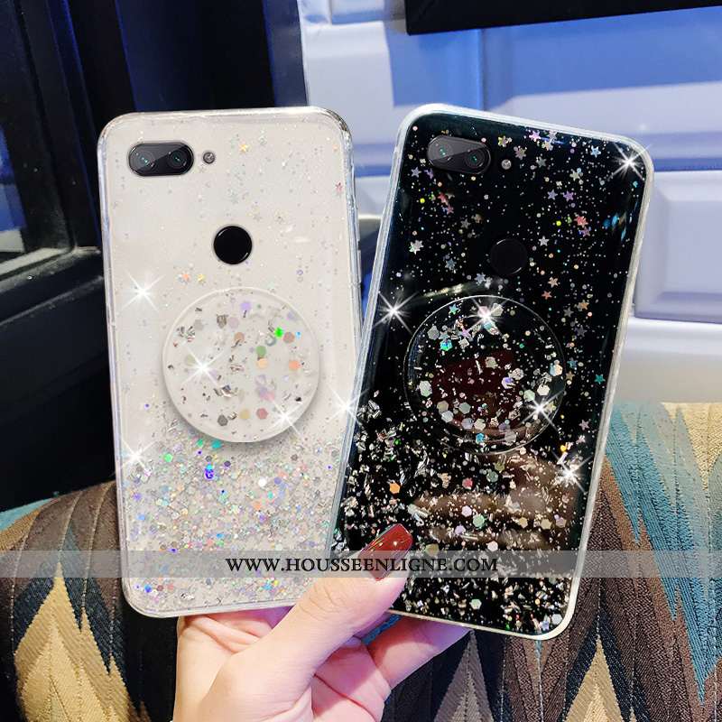 Étui Xiaomi Mi 8 Lite Créatif Protection Petit Coque Cristal Transparent Incassable Rose