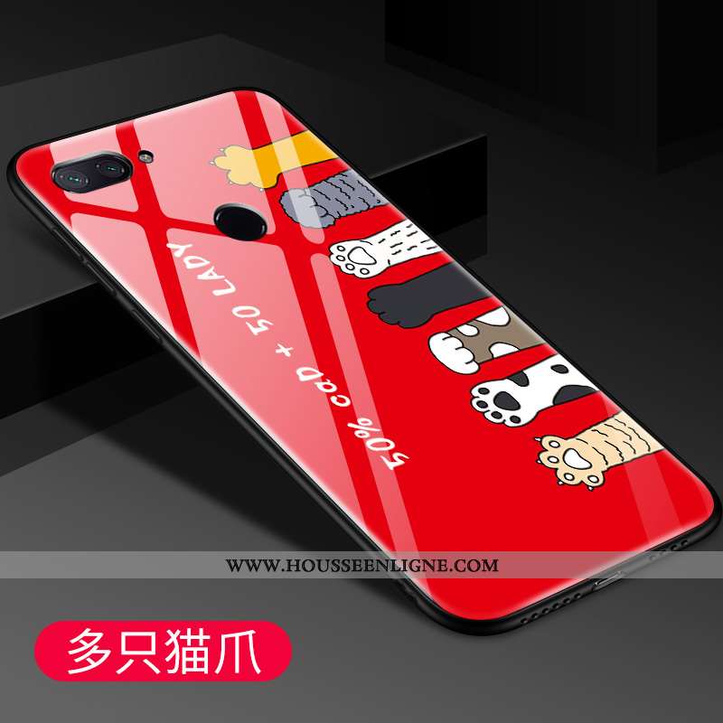 Étui Xiaomi Mi 8 Lite Fluide Doux Silicone Coque Personnalité Petit Ultra Miroir Rouge