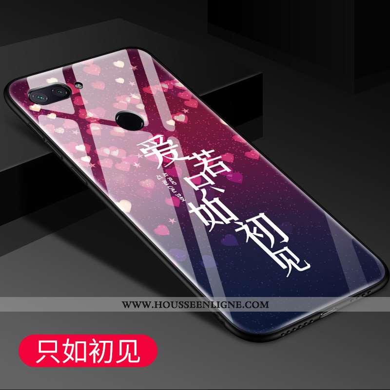 Étui Xiaomi Mi 8 Lite Fluide Doux Silicone Coque Personnalité Petit Ultra Miroir Rouge