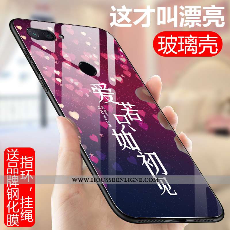 Étui Xiaomi Mi 8 Lite Fluide Doux Silicone Coque Personnalité Petit Ultra Miroir Rouge