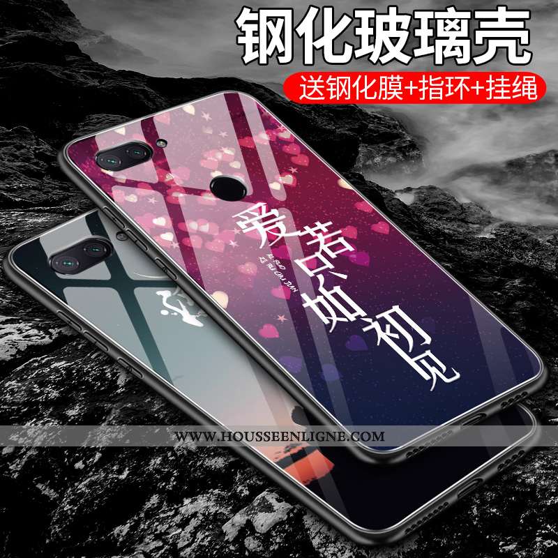 Étui Xiaomi Mi 8 Lite Fluide Doux Silicone Coque Personnalité Petit Ultra Miroir Rouge
