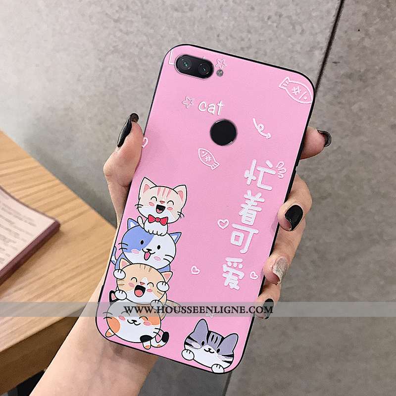 Étui Xiaomi Mi 8 Lite Gaufrage Charmant Tout Compris Coque Protection Légère Couvercle Arrière Viole