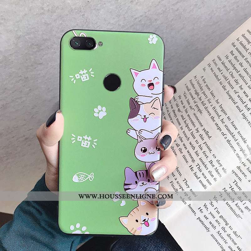 Étui Xiaomi Mi 8 Lite Gaufrage Charmant Tout Compris Coque Protection Légère Couvercle Arrière Viole