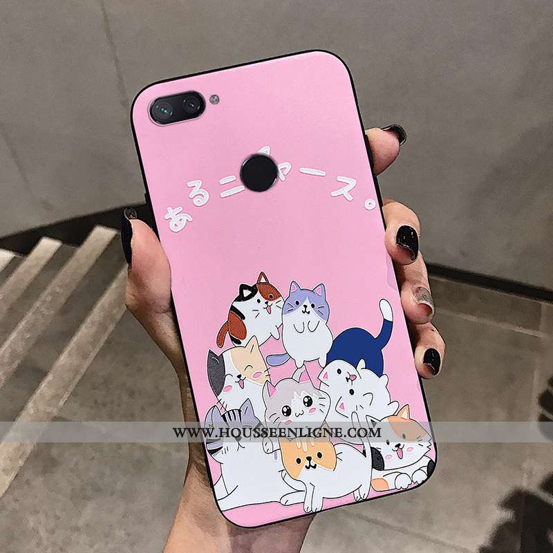 Étui Xiaomi Mi 8 Lite Gaufrage Charmant Tout Compris Coque Protection Légère Couvercle Arrière Viole