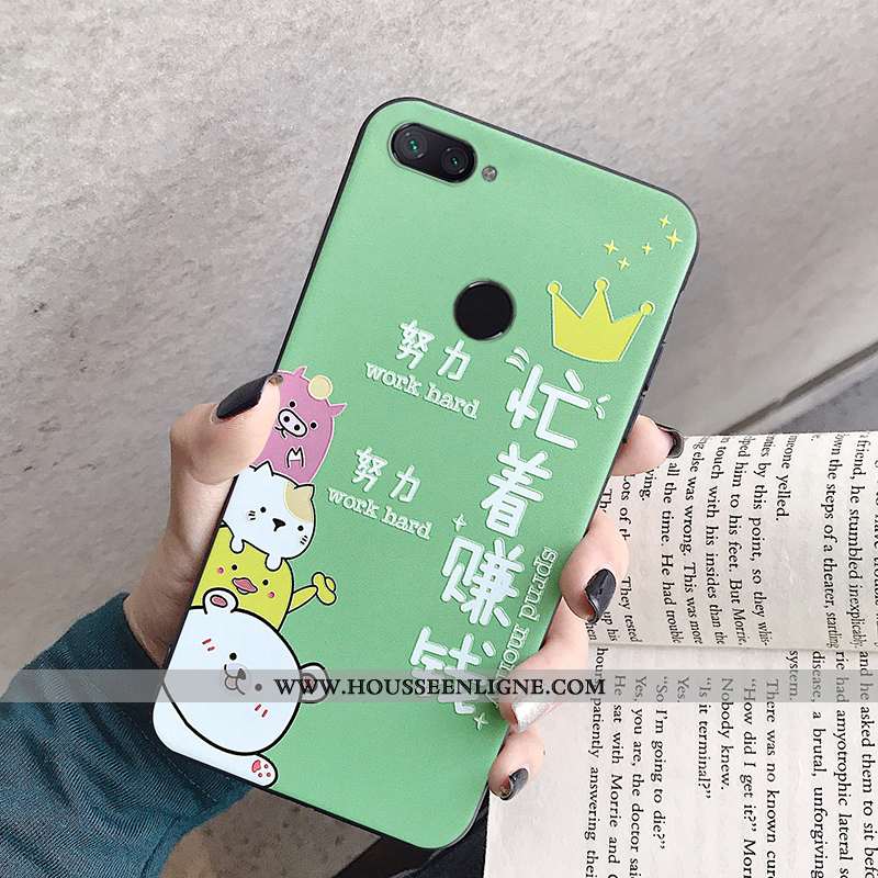 Étui Xiaomi Mi 8 Lite Gaufrage Charmant Tout Compris Coque Protection Légère Couvercle Arrière Viole