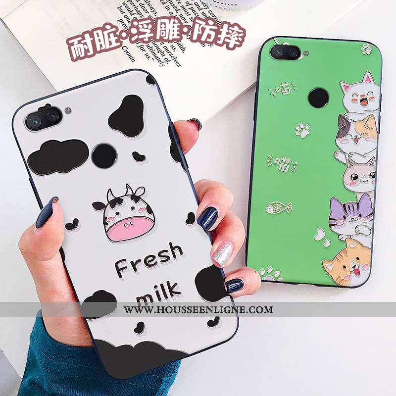 Étui Xiaomi Mi 8 Lite Gaufrage Charmant Tout Compris Coque Protection Légère Couvercle Arrière Viole