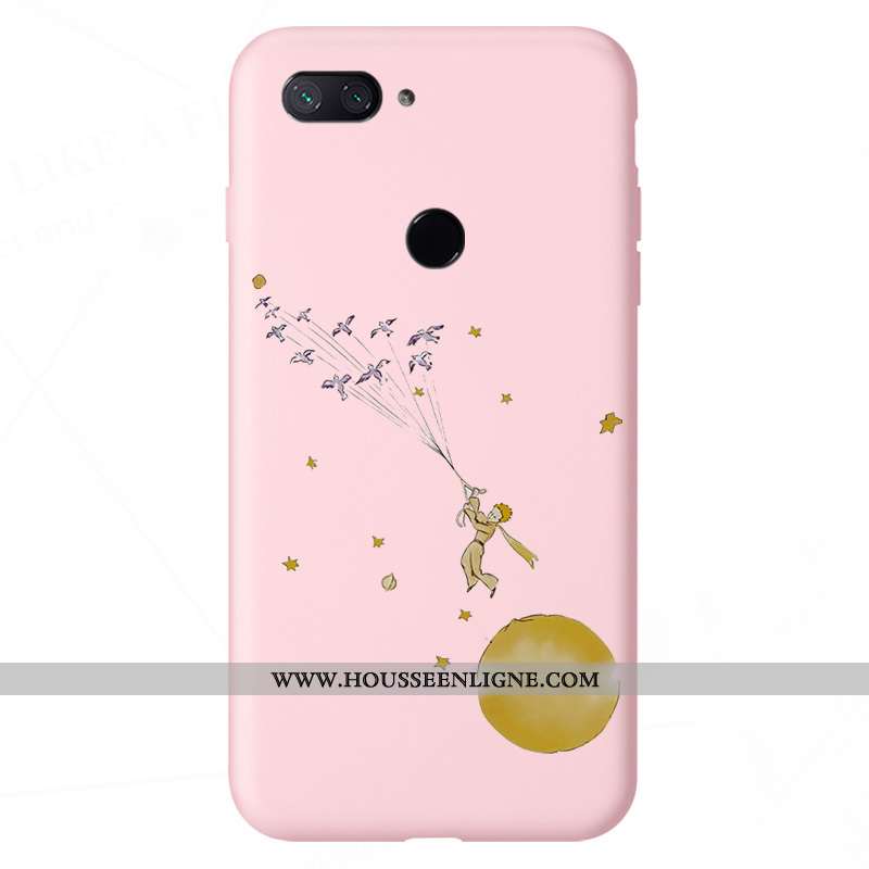 Étui Xiaomi Mi 8 Lite Personnalité Tendance Petit Fluide Doux Simple Rose Silicone
