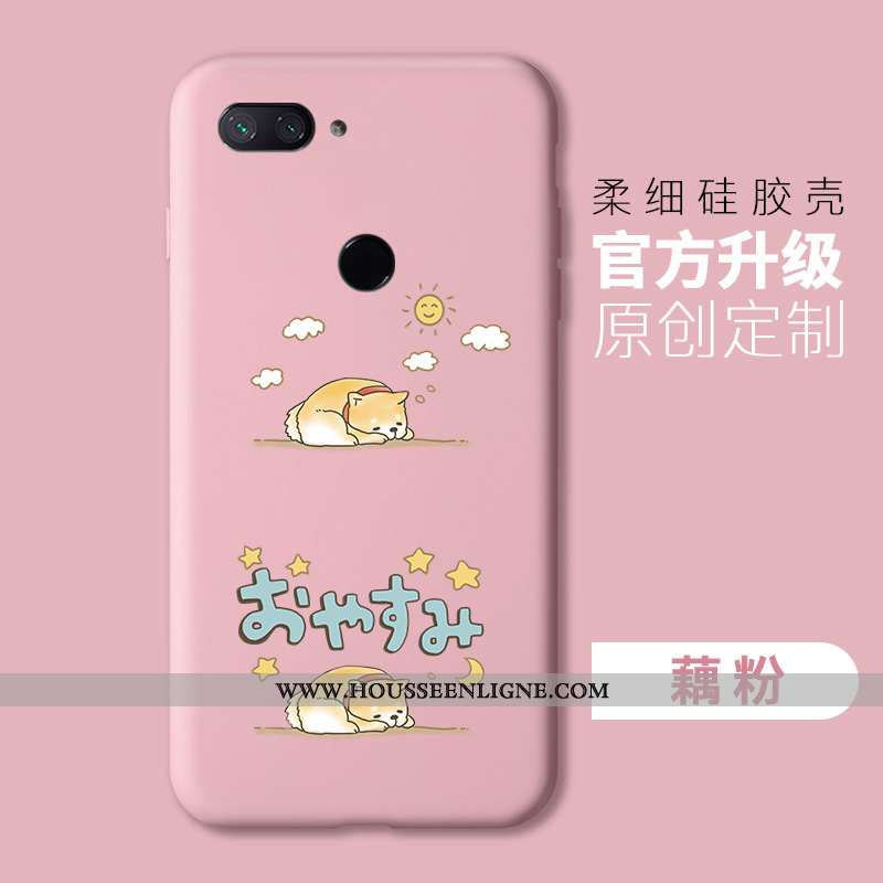 Étui Xiaomi Mi 8 Lite Personnalité Tendance Petit Fluide Doux Simple Rose Silicone