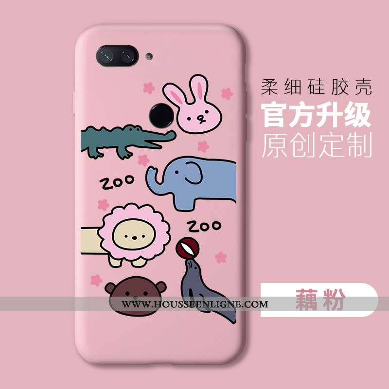 Étui Xiaomi Mi 8 Lite Personnalité Tendance Petit Fluide Doux Simple Rose Silicone