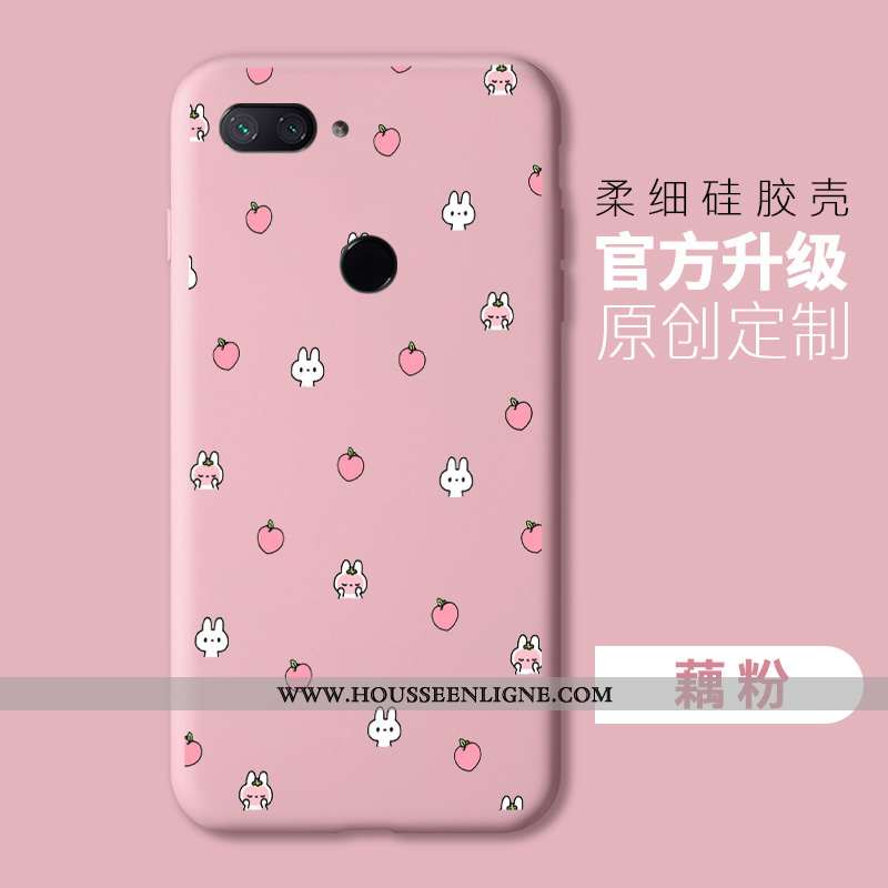 Étui Xiaomi Mi 8 Lite Personnalité Tendance Petit Fluide Doux Simple Rose Silicone