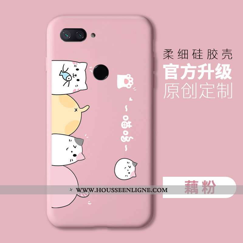 Étui Xiaomi Mi 8 Lite Personnalité Tendance Petit Fluide Doux Simple Rose Silicone