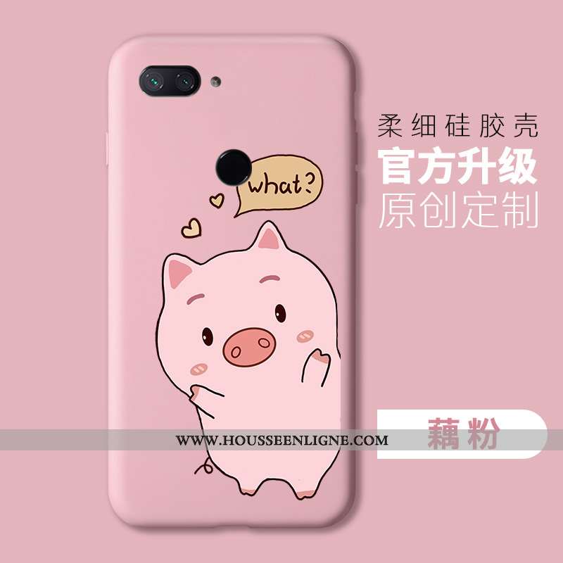 Étui Xiaomi Mi 8 Lite Personnalité Tendance Petit Fluide Doux Simple Rose Silicone