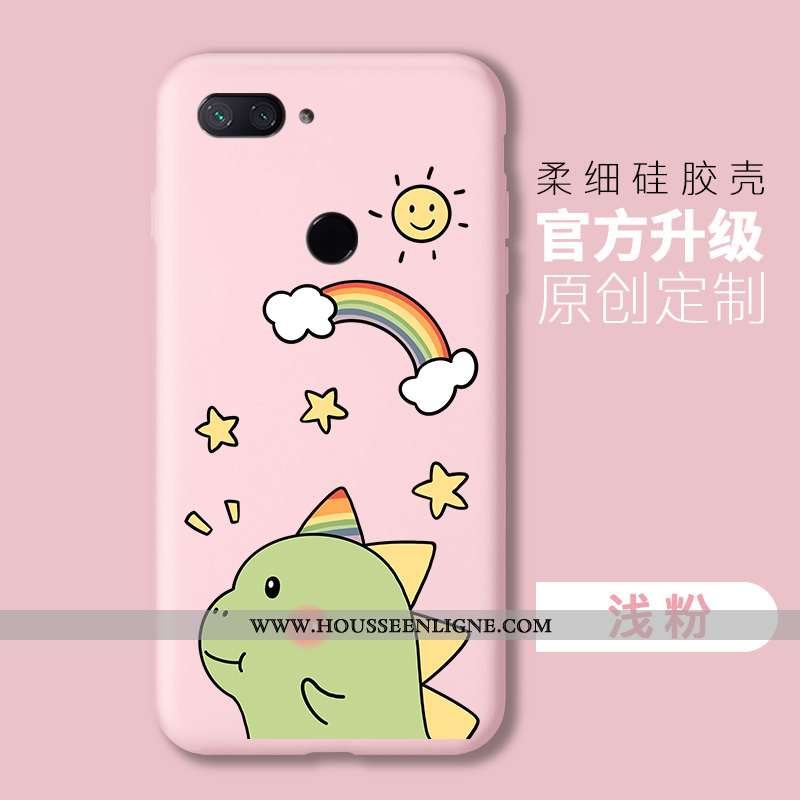 Étui Xiaomi Mi 8 Lite Personnalité Tendance Petit Fluide Doux Simple Rose Silicone