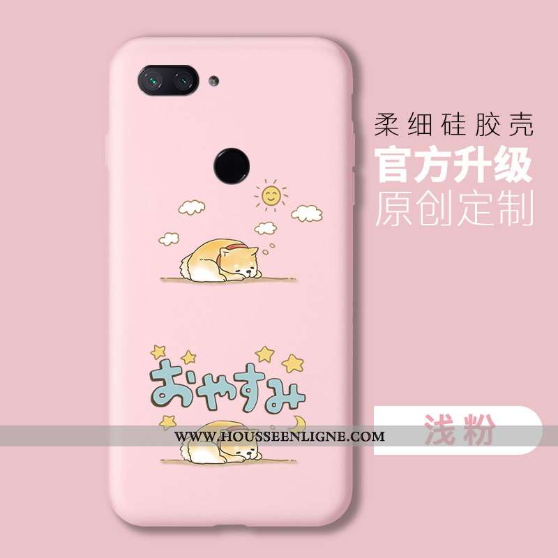 Étui Xiaomi Mi 8 Lite Personnalité Tendance Petit Fluide Doux Simple Rose Silicone