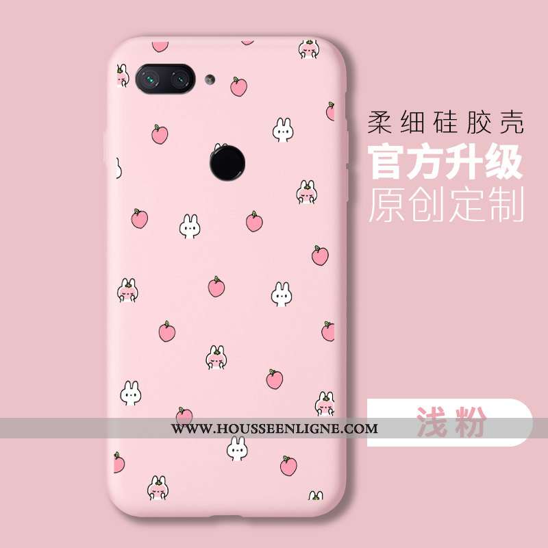 Étui Xiaomi Mi 8 Lite Personnalité Tendance Petit Fluide Doux Simple Rose Silicone