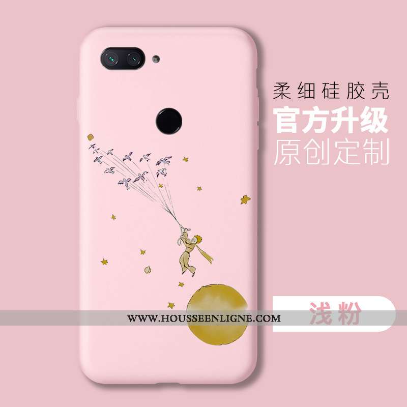 Étui Xiaomi Mi 8 Lite Personnalité Tendance Petit Fluide Doux Simple Rose Silicone