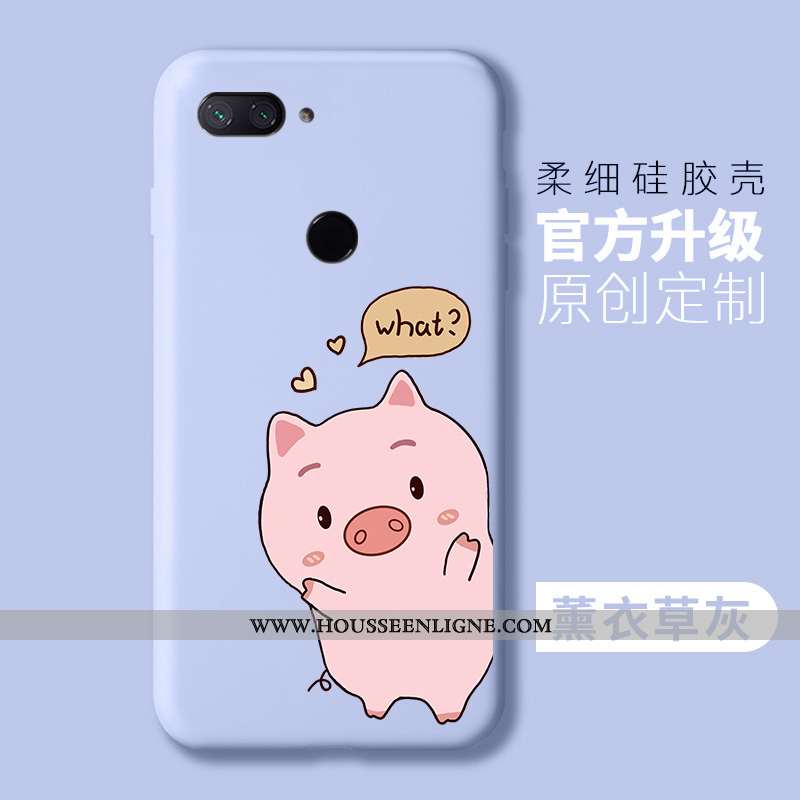 Étui Xiaomi Mi 8 Lite Personnalité Tendance Petit Fluide Doux Simple Rose Silicone