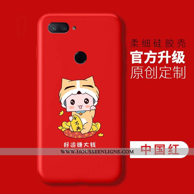 Étui Xiaomi Mi 8 Lite Personnalité Tendance Petit Fluide Doux Simple Rose Silicone