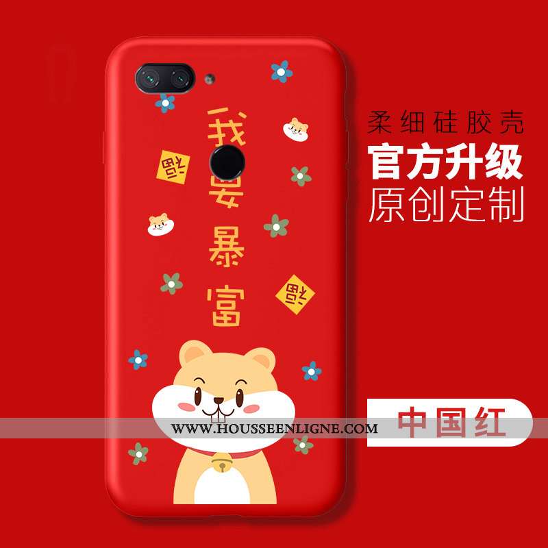 Étui Xiaomi Mi 8 Lite Personnalité Tendance Petit Fluide Doux Simple Rose Silicone
