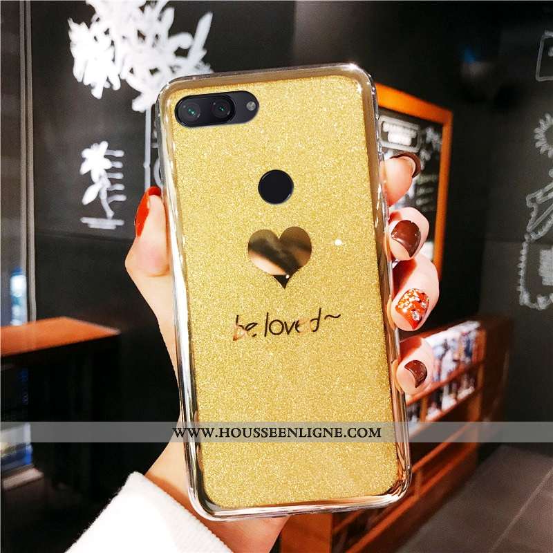 Étui Xiaomi Mi 8 Lite Protection Tendance Anneau Rose Tout Compris Coque Simple Jaune