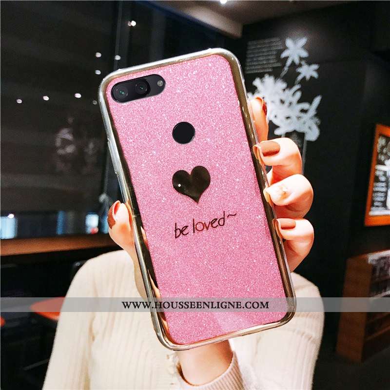 Étui Xiaomi Mi 8 Lite Protection Tendance Anneau Rose Tout Compris Coque Simple Jaune
