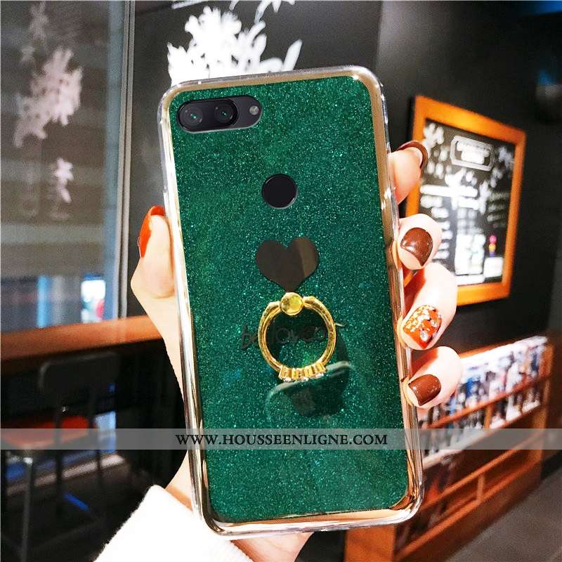 Étui Xiaomi Mi 8 Lite Protection Tendance Anneau Rose Tout Compris Coque Simple Jaune