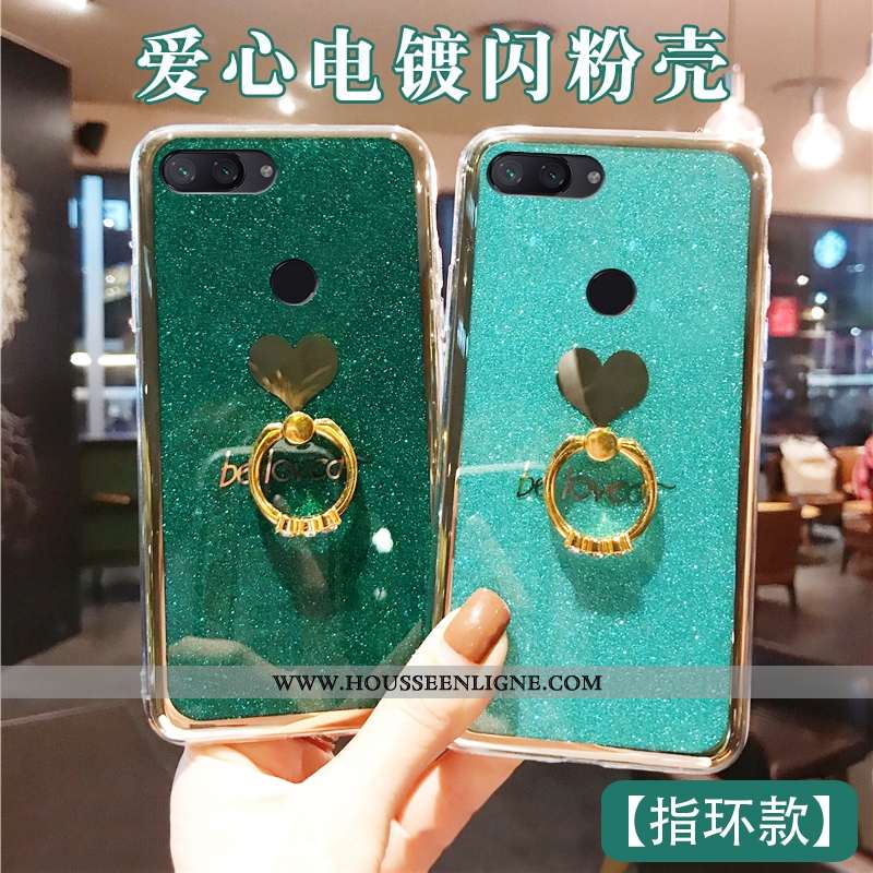 Étui Xiaomi Mi 8 Lite Protection Tendance Anneau Rose Tout Compris Coque Simple Jaune