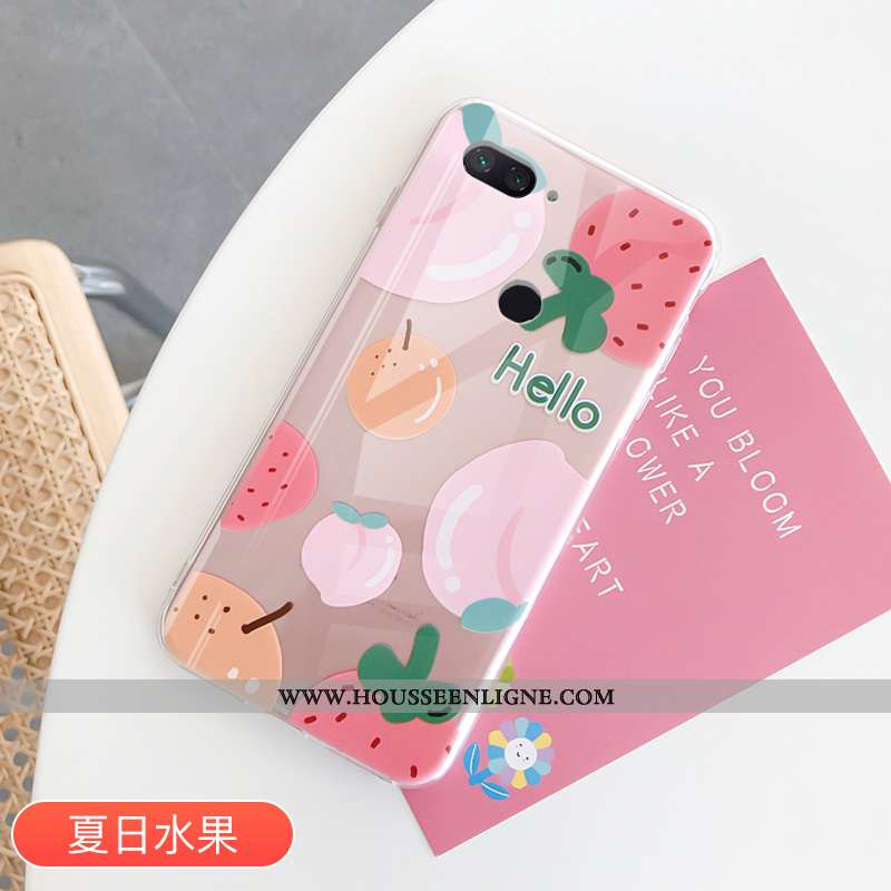 Étui Xiaomi Mi 8 Lite Protection Transparent Petit Rose Fruit Amoureux