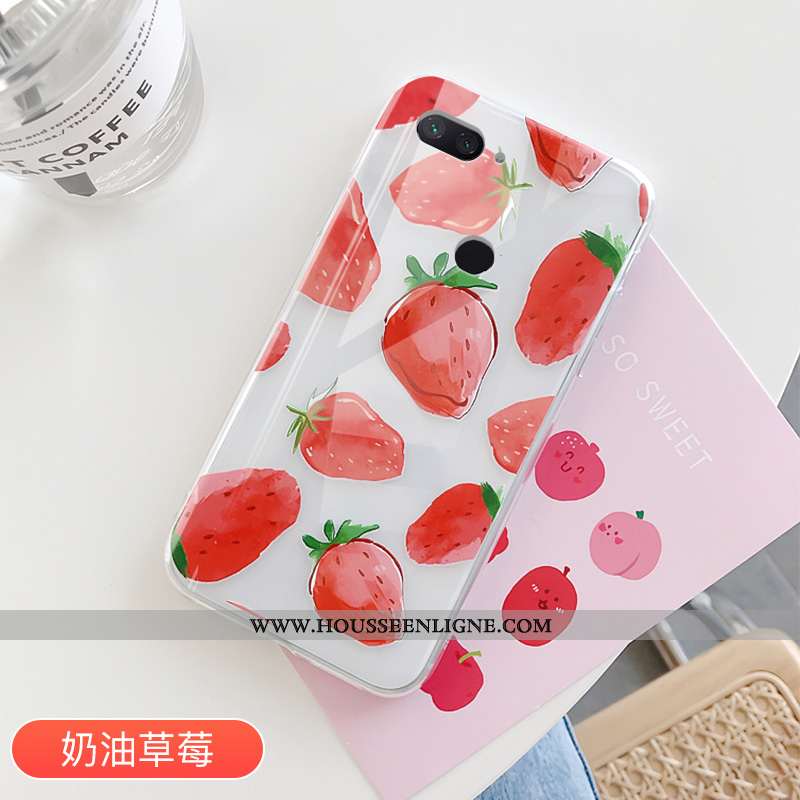 Étui Xiaomi Mi 8 Lite Protection Transparent Petit Rose Fruit Amoureux