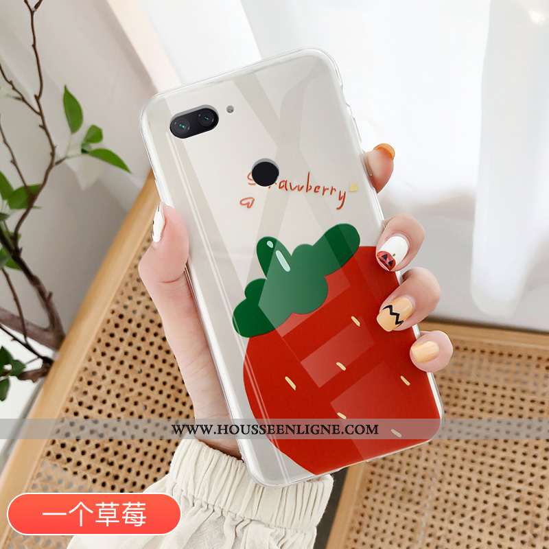 Étui Xiaomi Mi 8 Lite Protection Transparent Petit Rose Fruit Amoureux