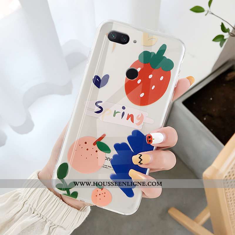 Étui Xiaomi Mi 8 Lite Protection Transparent Petit Rose Fruit Amoureux