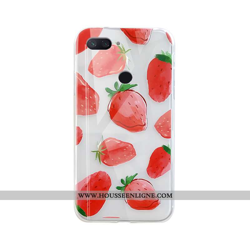 Étui Xiaomi Mi 8 Lite Protection Transparent Petit Rose Fruit Amoureux