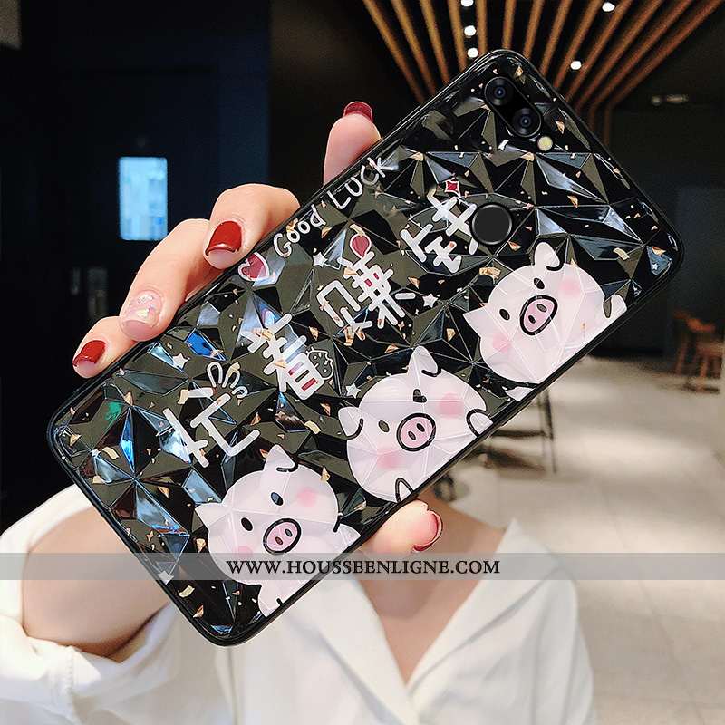 Étui Xiaomi Mi 8 Lite Protection Verre Petit Personnalité Membrane Bleu Tempérer Rose