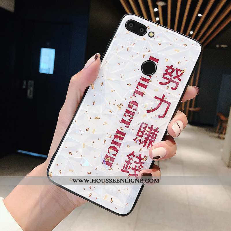 Étui Xiaomi Mi 8 Lite Protection Verre Petit Personnalité Membrane Bleu Tempérer Rose