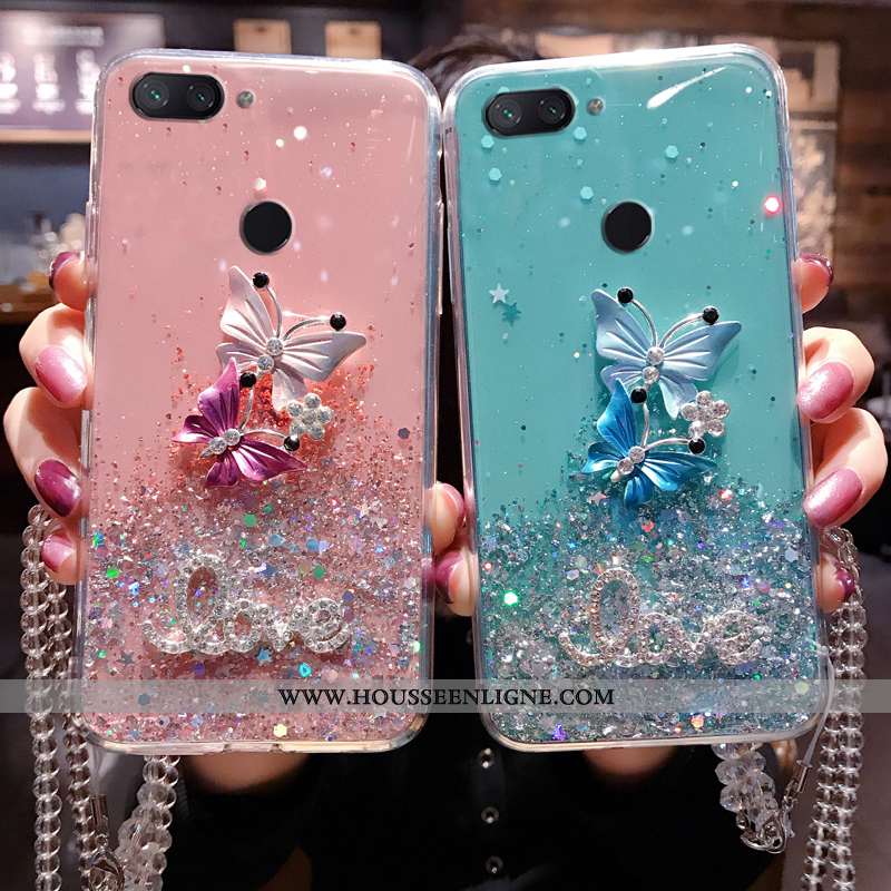 Étui Xiaomi Mi 8 Lite Silicone Incruster Strass Jeunesse Argent Petit Téléphone Portable Nouveau