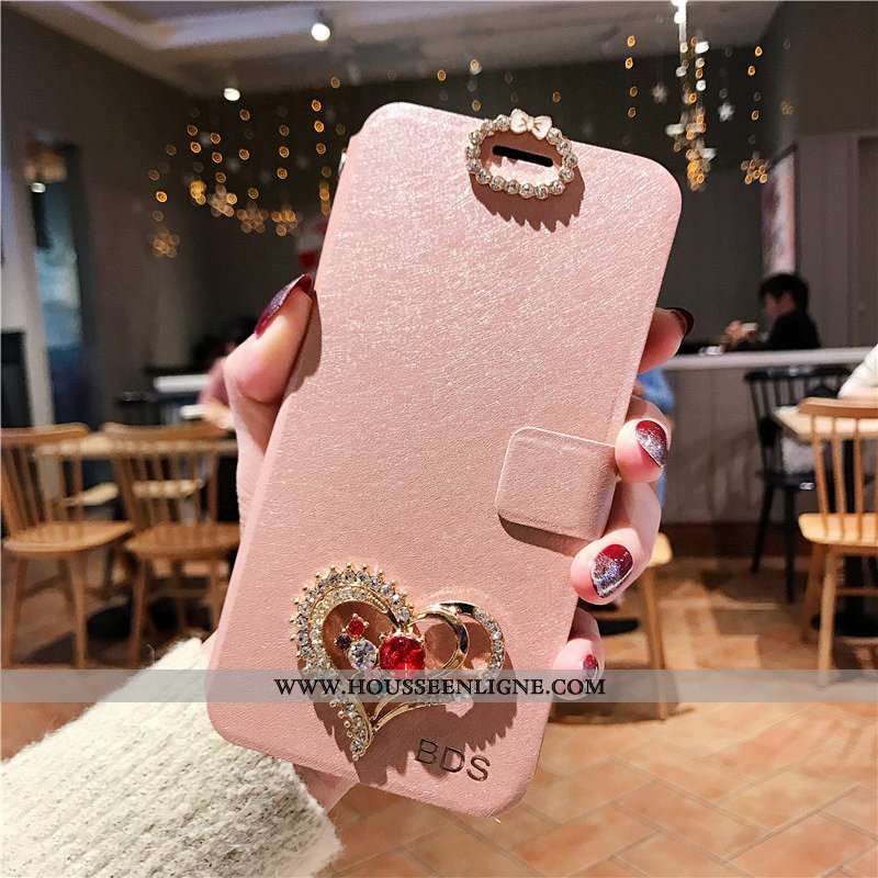 Étui Xiaomi Mi 8 Lite Tendance Cuir Petit Tout Compris Créatif Ornements Suspendus Mode Rose