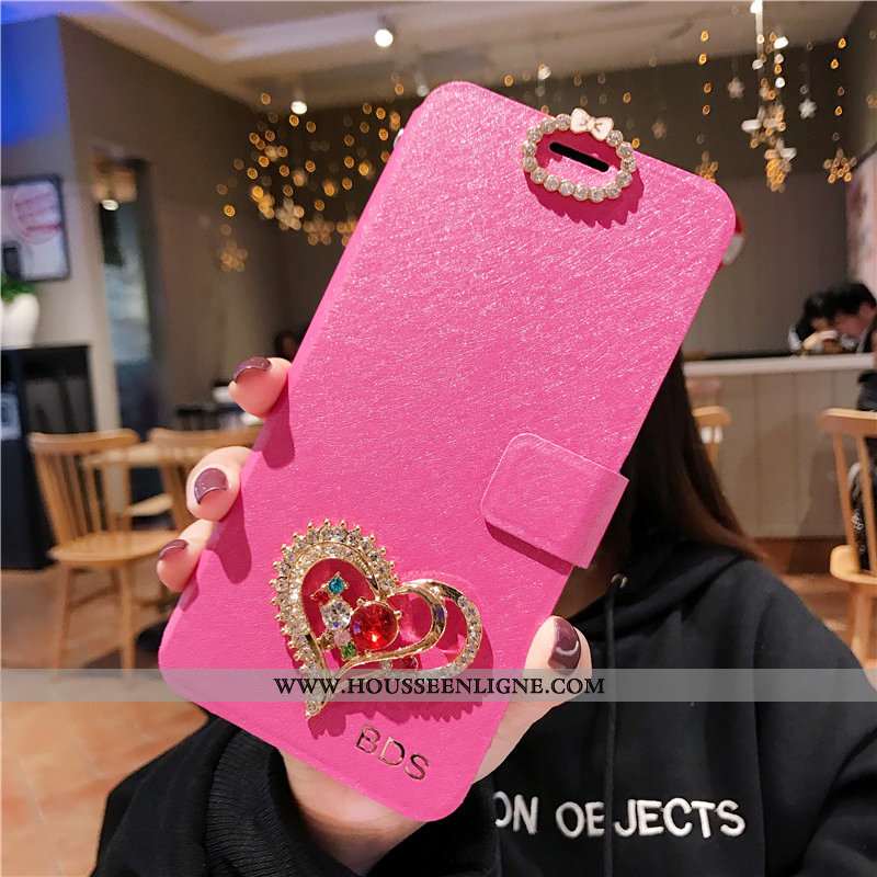 Étui Xiaomi Mi 8 Lite Tendance Cuir Petit Tout Compris Créatif Ornements Suspendus Mode Rose