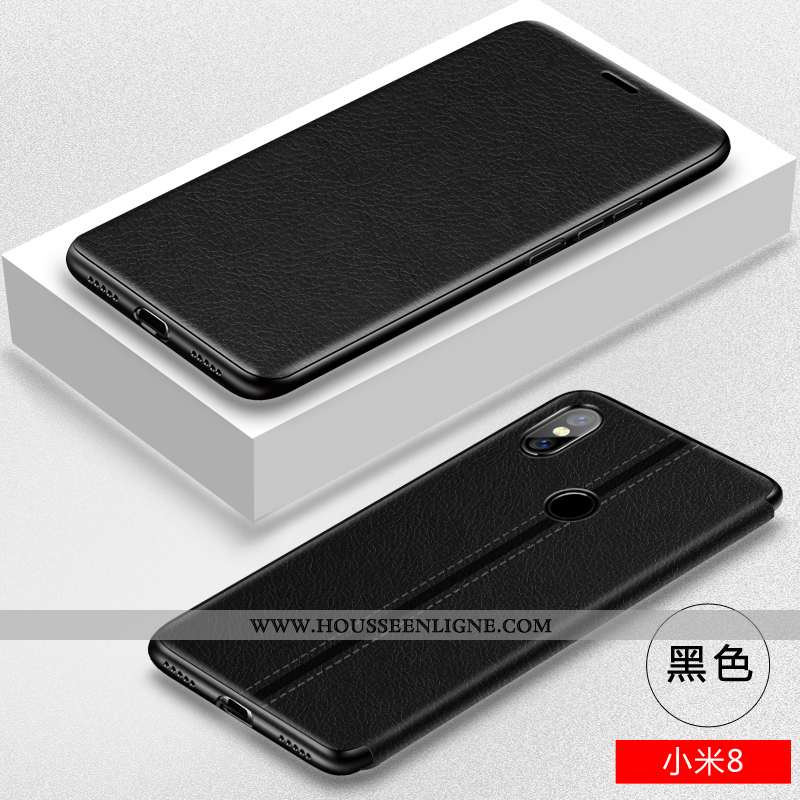 Étui Xiaomi Mi 8 Légère Cuir Téléphone Portable Créatif Modèle Fleurie Petit Tout Compris Bleu
