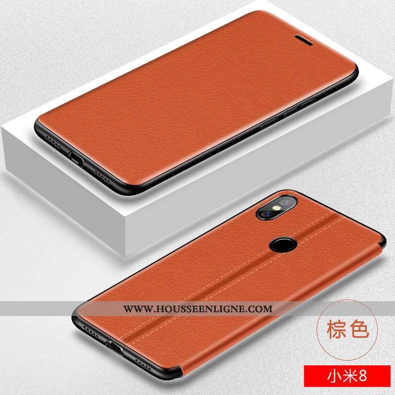 Étui Xiaomi Mi 8 Légère Cuir Téléphone Portable Créatif Modèle Fleurie Petit Tout Compris Bleu