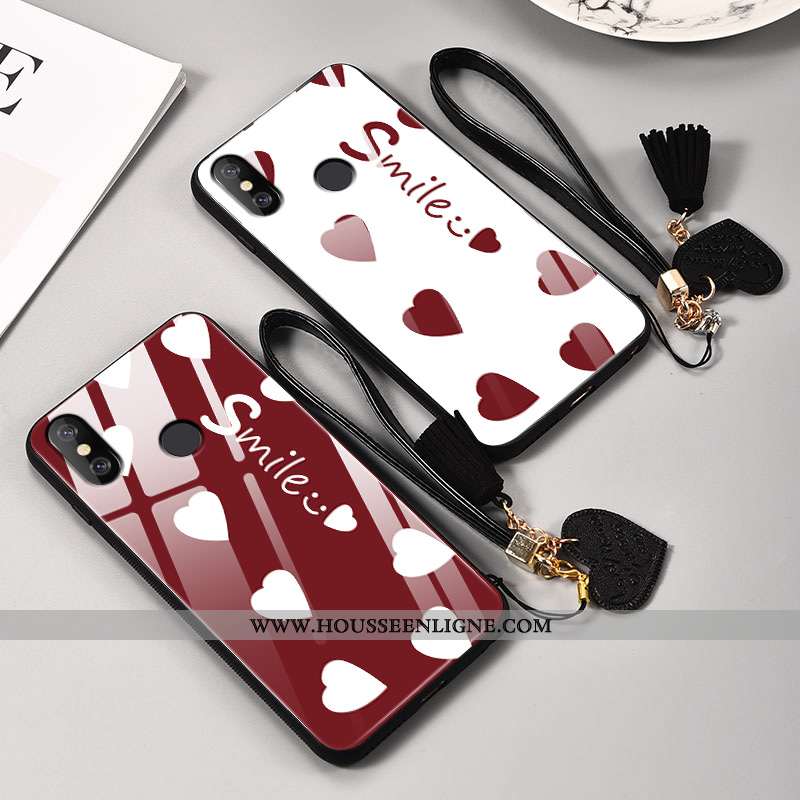 Étui Xiaomi Mi 8 Modèle Fleurie Silicone Amour Incassable Amoureux Ornements Suspendus Difficile Rou
