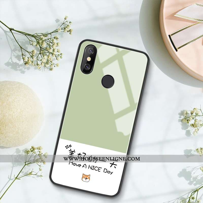Étui Xiaomi Mi 8 Modèle Fleurie Silicone Vert Difficile Tout Compris Frais Coque Verte