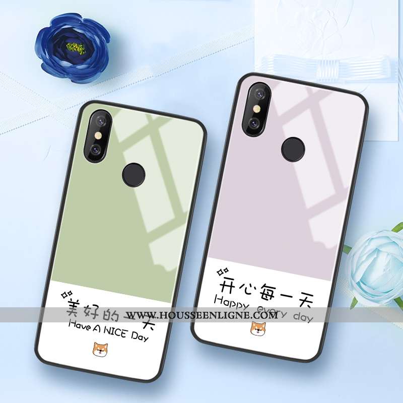 Étui Xiaomi Mi 8 Modèle Fleurie Silicone Vert Difficile Tout Compris Frais Coque Verte