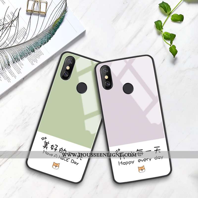 Étui Xiaomi Mi 8 Modèle Fleurie Silicone Vert Difficile Tout Compris Frais Coque Verte
