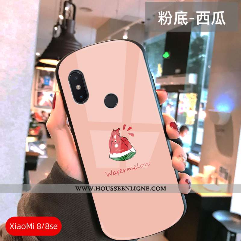 Étui Xiaomi Mi 8 Personnalité Ultra Modèle Fleurie Petit Verre Amoureux Rose