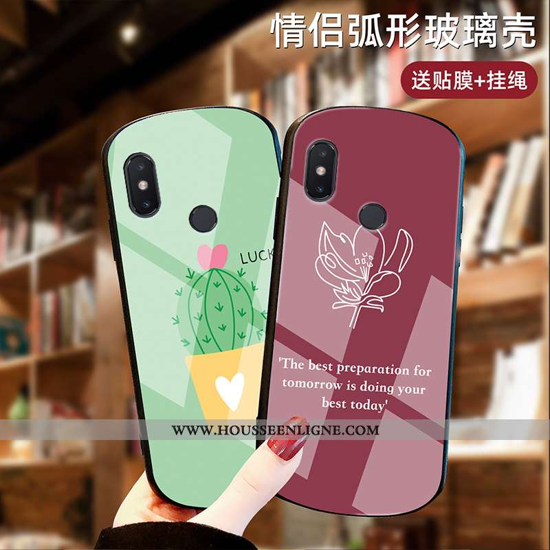 Étui Xiaomi Mi 8 Personnalité Ultra Modèle Fleurie Petit Verre Amoureux Rose