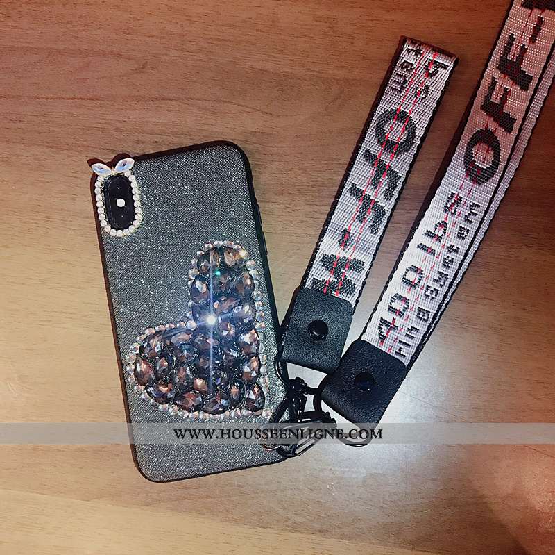 Étui Xiaomi Mi 8 Pro Fluide Doux Incruster Strass Petit Ornements Suspendus Cou Suspendu Strass Vert