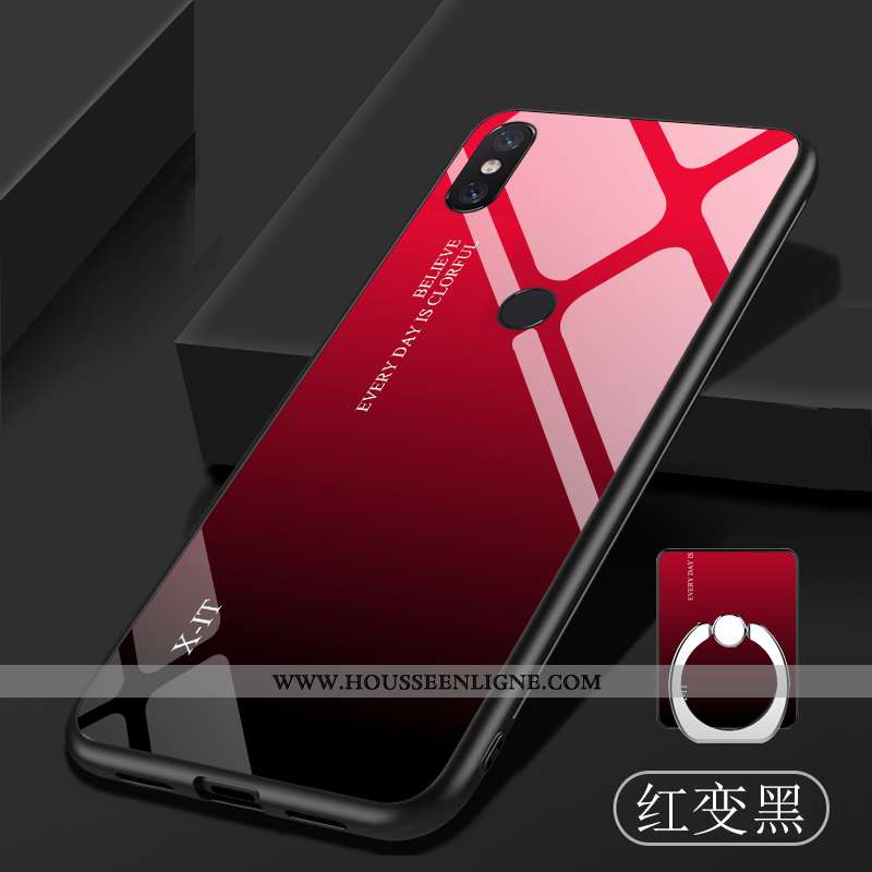 Étui Xiaomi Mi 8 Pro Modèle Fleurie Fluide Doux Bleu Personnalisé Verre Dégradé Protection