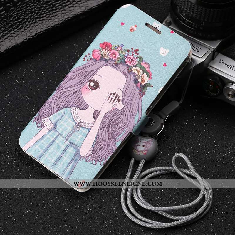 Étui Xiaomi Mi 8 Pro Modèle Fleurie Fluide Doux Incassable Cuir Petit Dessin Animé Délavé En Daim Bl