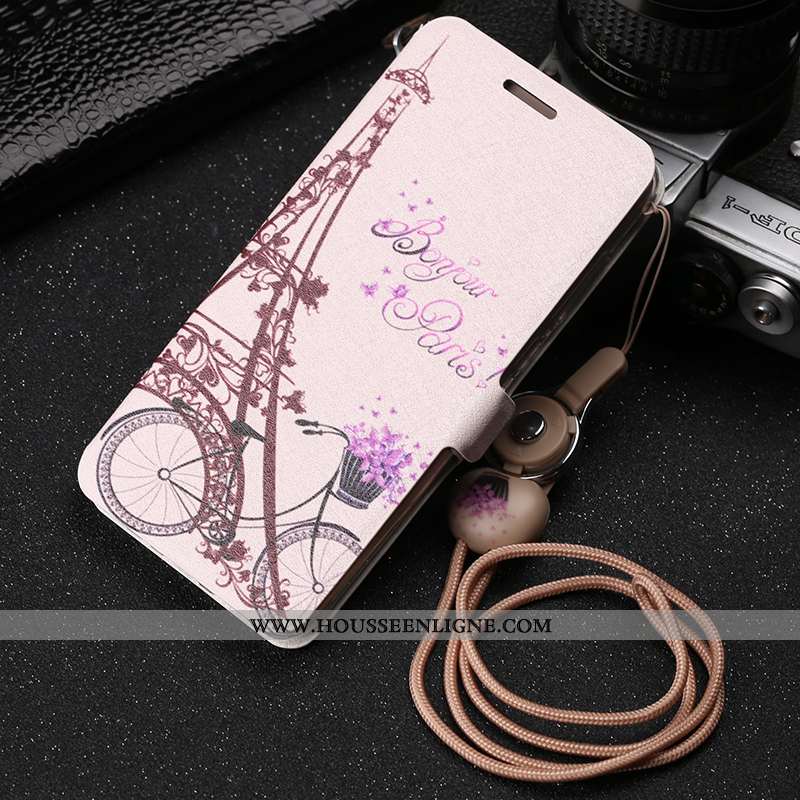 Étui Xiaomi Mi 8 Pro Modèle Fleurie Fluide Doux Incassable Cuir Petit Dessin Animé Délavé En Daim Bl