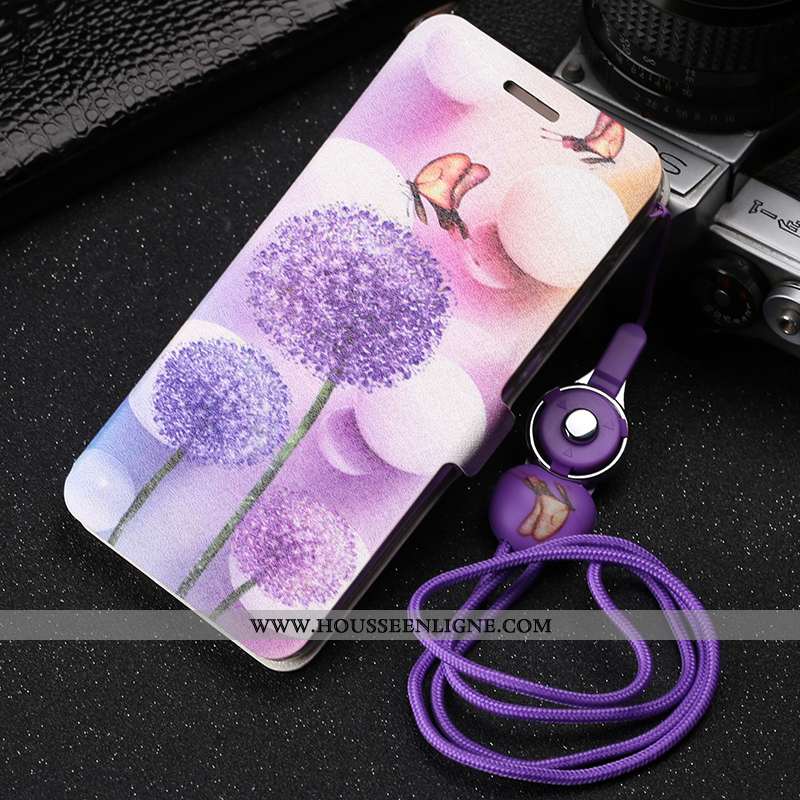 Étui Xiaomi Mi 8 Pro Modèle Fleurie Fluide Doux Incassable Cuir Petit Dessin Animé Délavé En Daim Bl